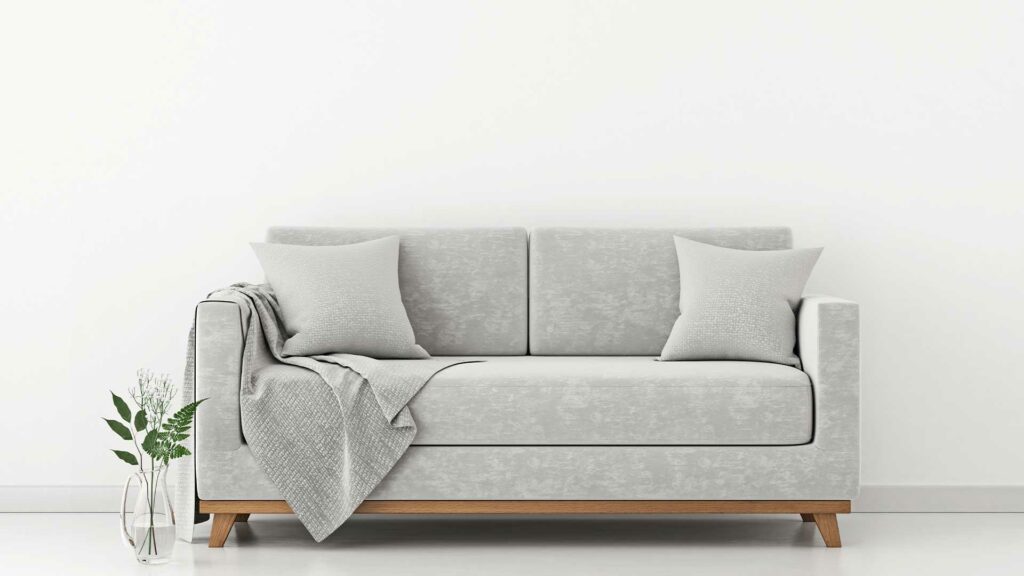 Sofa-White Cozy in Living Room