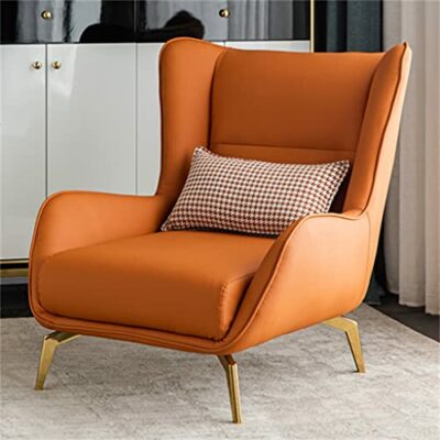 DLOETT Scandinavian Single-Seater Sofa Chair Lazy Susan Small Apartment Living Room Light Wing-Back Hotel Leisure